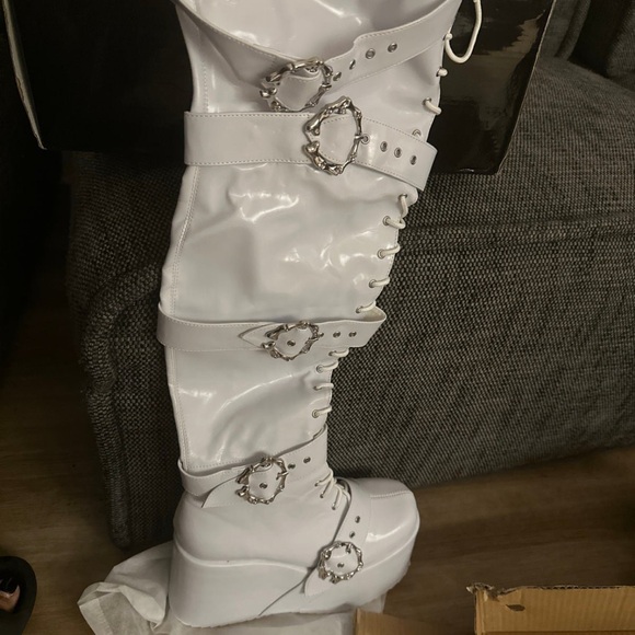 Dolls Kill Shoes - Brand new platform knee high boots